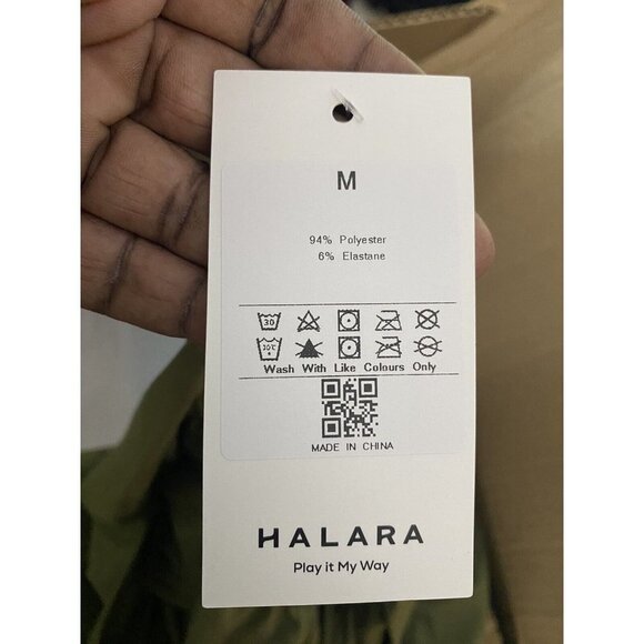 Halara Mid‎ Rise Elastic Waistband Side Pocket Flowy Wide Leg Casual Pants M - Picture 7 of 9